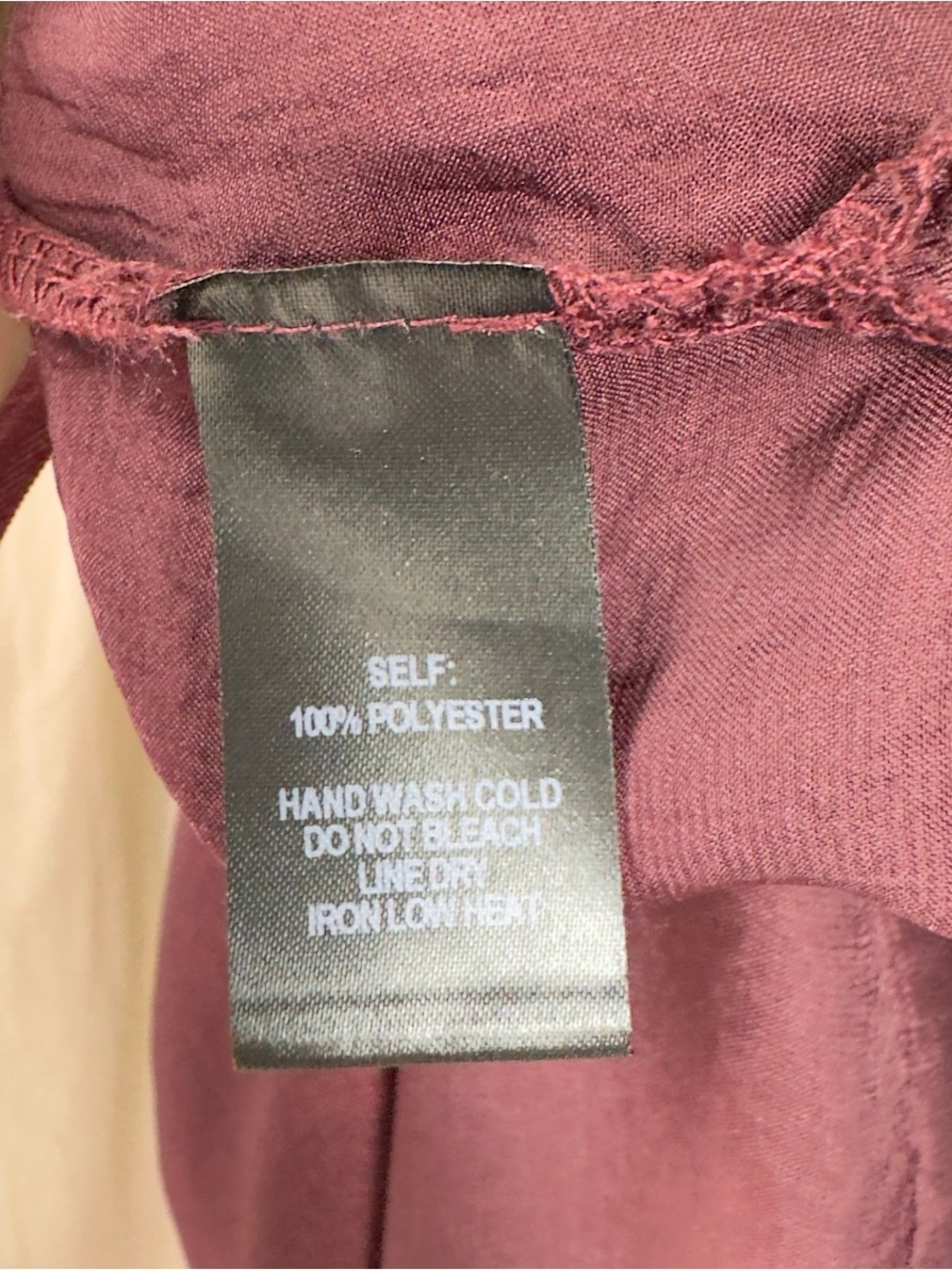 Lulu's date night slip dress | adjustable straps | Maroon burgundy plum | Large - Picture 9 of 10